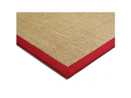 ASIATIC LONDON Sisal Linen/Red - koberec