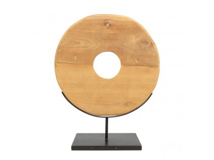 BAZAR BIZAR The Teak Disc on Stand - L stojacia dekorácia