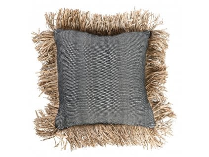 BAZAR BIZAR The Cotton Bonita Cushion Cover - Natural Black - 40x40 obliečka