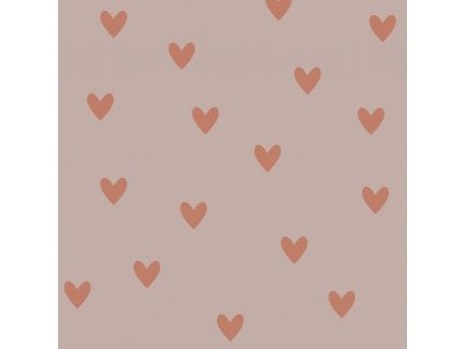 DEKORNIK Simple Hearts Pink And Red Brick - Tapeta