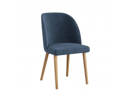 MOOD SELECTION Olbio Čalúnená stolička modrá s drevenými nohami R11