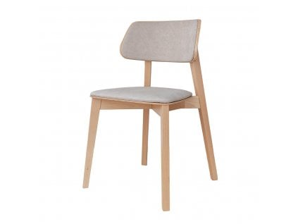 MOOD SELECTION Como Čalúnená stolička béžová s drevenými nohami CL03